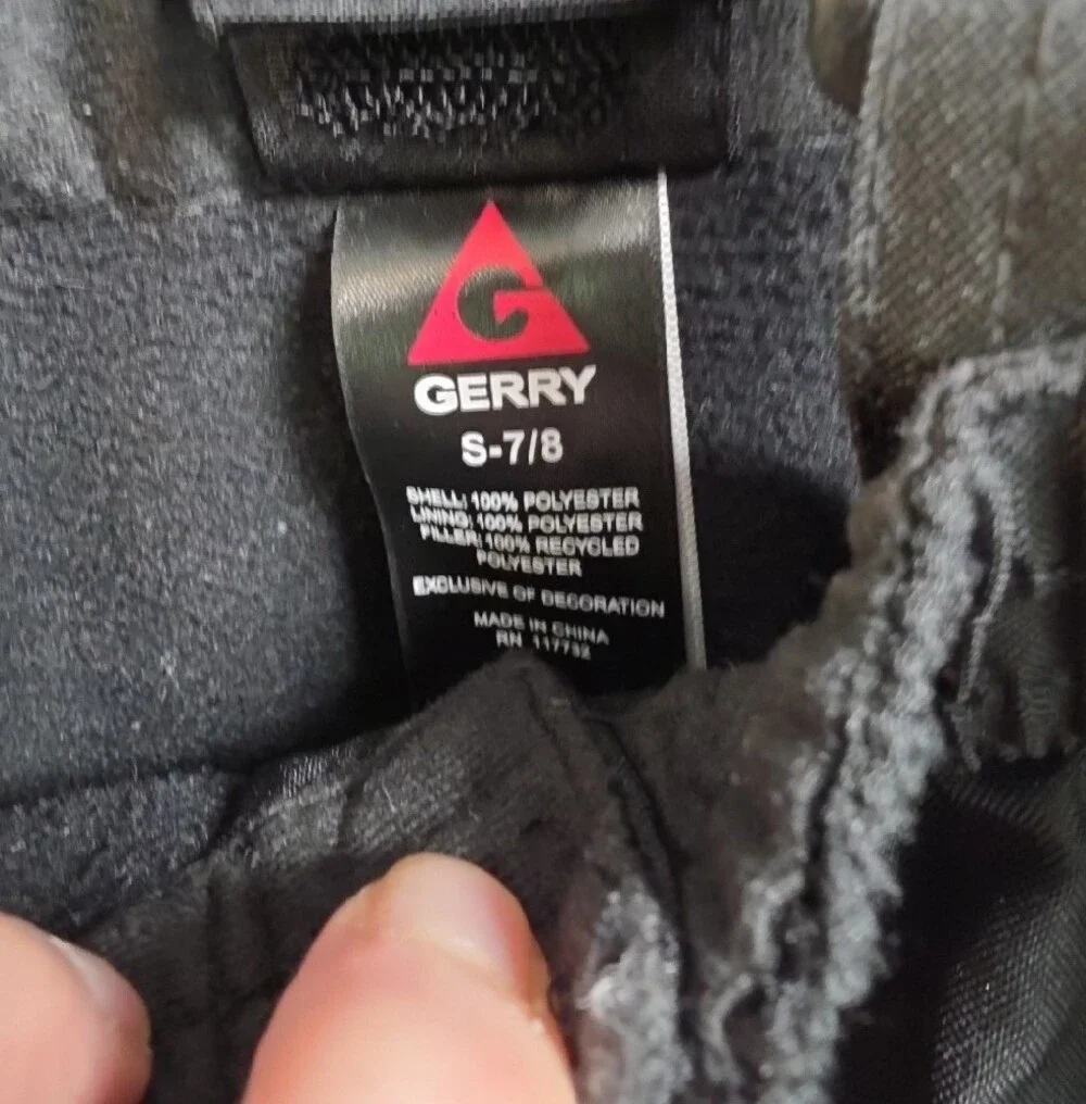 Gerry Weber Kids Black Snow Overalls with Logo Suspenders, Size 7-8
